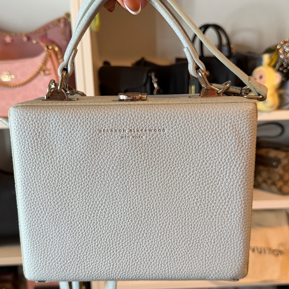 Brandon Blackwood Kendrick Trunk Bag in Powder Blue with Silver Hardware